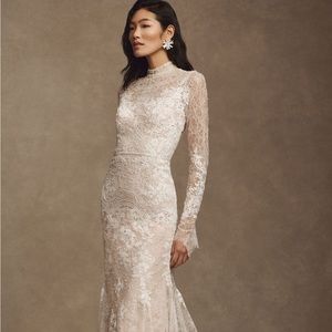 Watters Frances high neck wedding gown sz 4 from Anthropologie